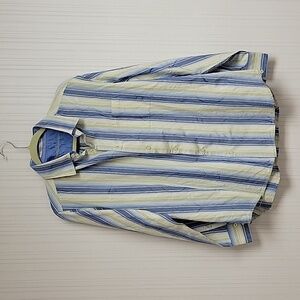 Tommy Bahamalong sleeve stripe silk shirt, men's large